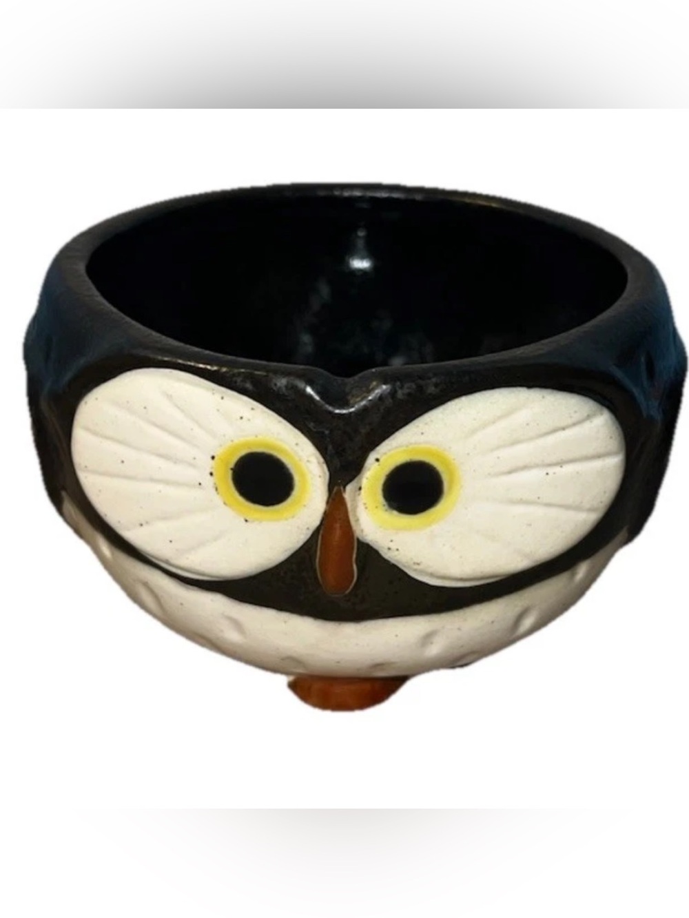 Kotobuki Midnight Black Owl Ceramic Soup Ramen Noodle Bowl Mug